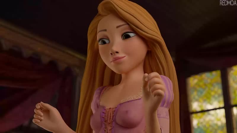Rapunzel footjob; foot fetish; masturbation; cum; tits view; cute girl; 3d sex porno hentai; (by redmoa) [disney; tangled]