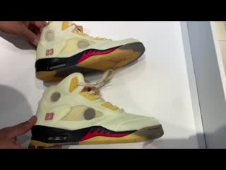 Off white jordan 5 cream real vs fake