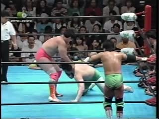 Kenta kobashi/johnny ace/johnny smith vs mitsuharu misawa/jun akiyama/satoru asako