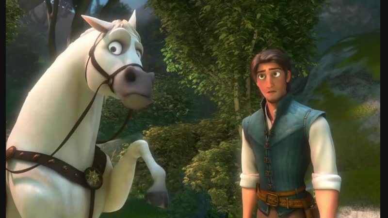 Rapunzel n flynn meet maximus scene from tangled