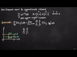 [18 multiple integrals approximating double integrals] 120 riemann sums for double integrals