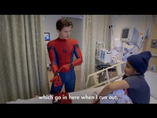 Tom holland, spider man homecoming, visits porn at childrens hospital los angeles