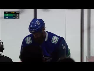 Jordie benn fights denis gurianov after big hit on nicholas caamano