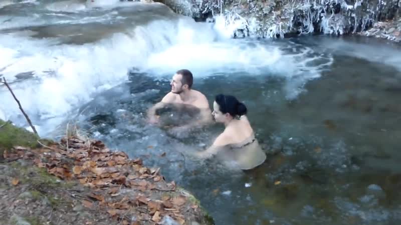 Закаливание, водопад шипот, 3 января 2016