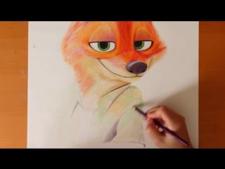 Animechan | speed drawing nick wilde | zootopia | crayola