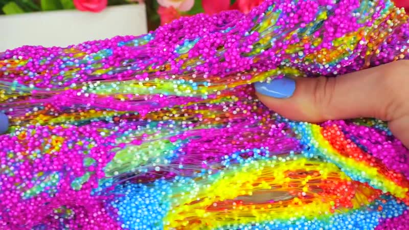 [стася мар] три лизуна из двух ингредиентов / радужный без клея / хрустящий без загустителя слайм асмр