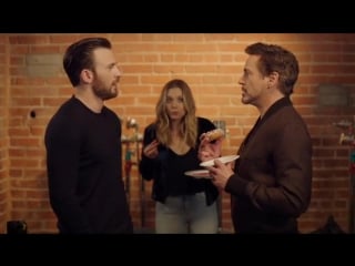 People magazine @marvel’s #captainamericacivilwar stars @chrisevans and @robertdowneyjr face off for the last donut!