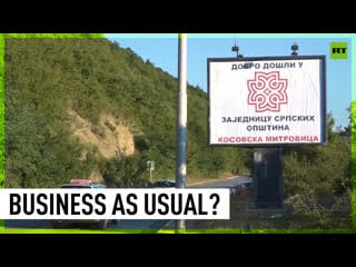 Mitrovica streets in northern kosovo after tense night