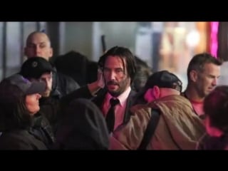 Keanu reeves films intense action scene in the rain for "john wick 3" in new york city, ny