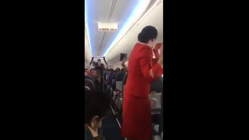 Футбольные фанаты троллят стюардессу