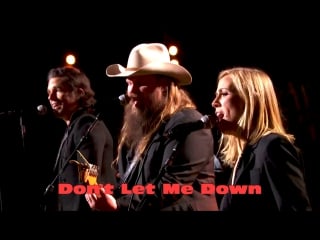 Sheryl crow, chris stapleton, brandon flowers «don't let me down» (live, 2015)