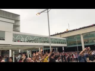 Massive protests in catalonia, barcelonas airport is taken by independentists, heavy clashes with spanish and catalan police