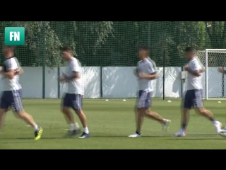 Messi & aguero with dybala & di maria on argentina training before nigeria game,argentina vs