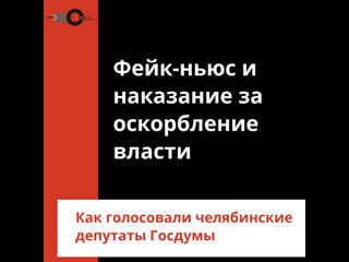 Челябинские депутаты о фейк ньюс и наказании за оскорбление власти