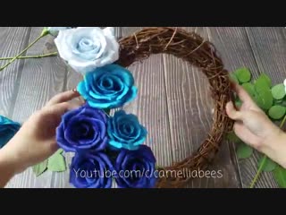 Blue paper flower wreath making mp4