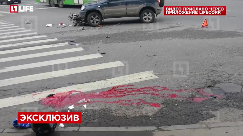 Наезд на скутериста в москве попал на видео