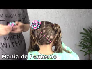 Penteado infantil com coque duplo easy buns hairstyle for girls coiffures simples avec chignons