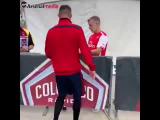 A picture this fan wont forget in a hurry! before the first game of arsenalinusa, granit xhakas been meeting some of our sup