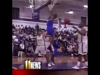 A young rajon rondo with one of the most disrespectful high school dunks ever