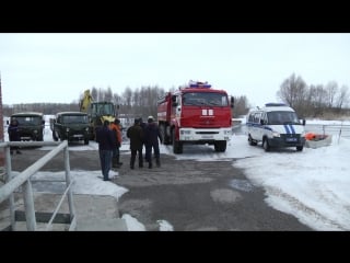 (12+)тренироа при подготое к пропуску половодья 2017 на давлекановском водохранилище