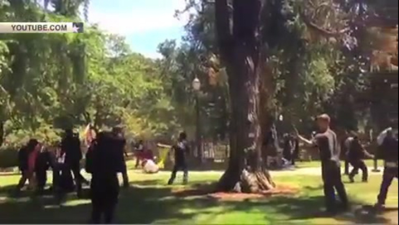 Антифашисты избили битами неонацистов на марше в сакраменто, 10 ранены