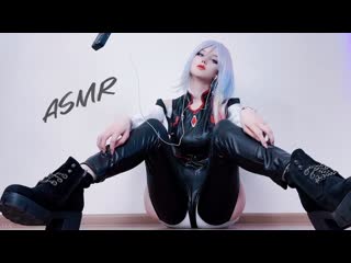 Asmr scratching leather cyber girls cosplay #asmr #asmrcosplay