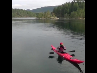 Guy rides kayak upside down daily