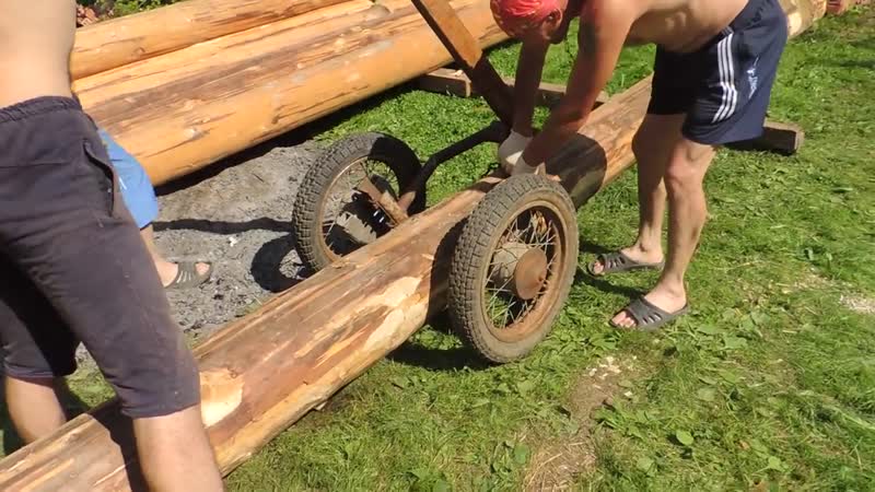 Как легко перевозить бревна # супертелега