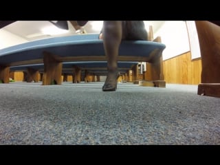 Shoeplay in black high heel pumps