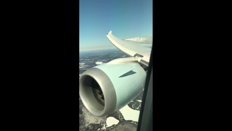 Пассажир самолета заснял момент аварийного сброса топлива из бака во время полета
