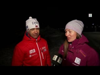 Ole einar bjørndalen darya domracheva on their happy day vm hochfilzen 2017
