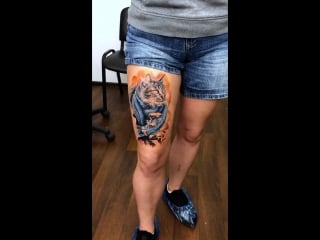 Caroline friedmann cat in leaves