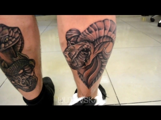 Hutovska tattoo art sheep and snake