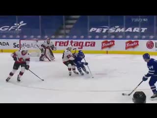 Evgenii dadonov on the breakaway in overtime! the senators come back down 5 1 to beat the leafs! oh my