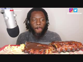 [good eating asmr] asmr eating rack of barbecue baby back ribs | mac n cheese | savage eating sounds