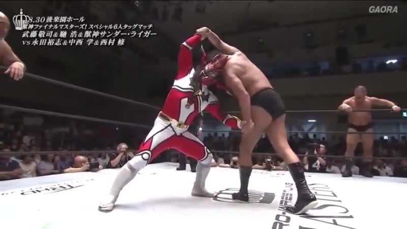 Hiroshi hase, jushin thunder liger &amp; keiji muto vs manabu nakanishi, osamu nishimura &amp; yuji nagata