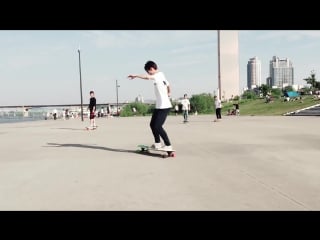 Longboard dancing do young bf inward 180 to fakie peterpans