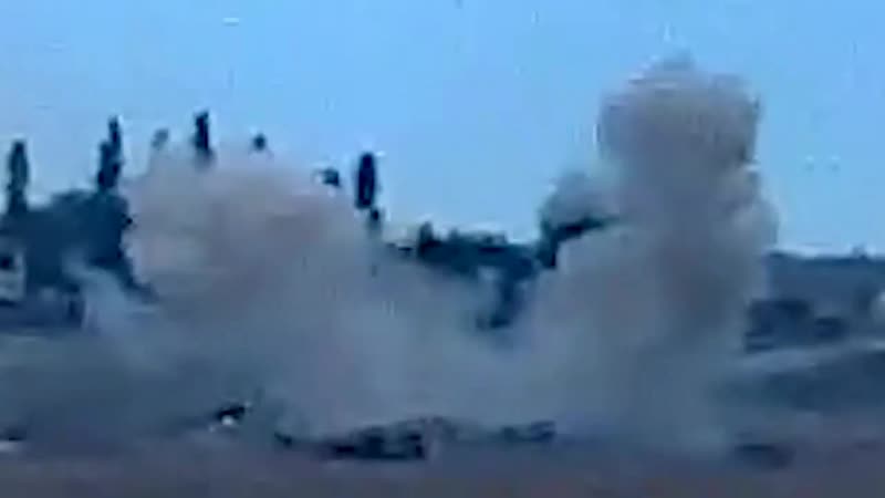 Видео армянской стороны с поражением позиции азербайджанской 100 мм пушки мт 12