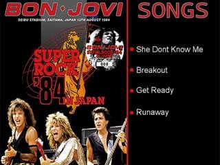 Bon jovi super rock 1984 in japan seibu stadium, saitama, august 12th, 1984
