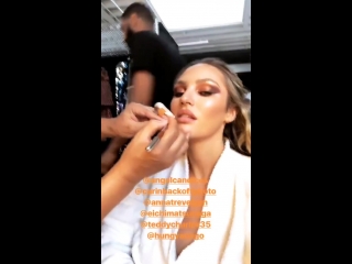 Candice swanepoel on shoot make up artist hungvanngo