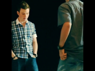 Noamgalai behind the scenes with chris colfer of glee #chriscolfer #studio #photoshoot