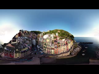 360°, cinque terre, italy 4k aerial video