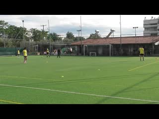Soccer training ideas 12 ( moderate intensity passing drill on small goal )