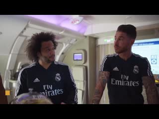 Marcelo, bale, ramos and their teammates funny moments emirates a380!