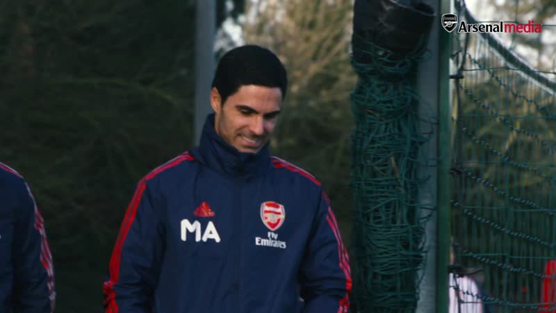 Inside training mikel arteta leads the session! mp4