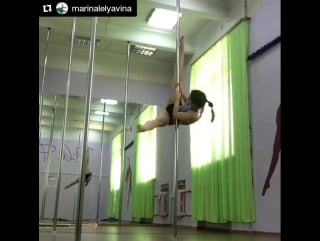 #repost @marinalelyavina with @repostapp ・・・ #polegirl #poledance #polefly #polecombo #spiningpole #polesport #training #morning