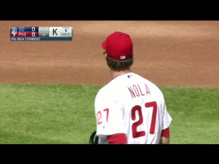 Sd@phi׃ nola fans a career high nine batters