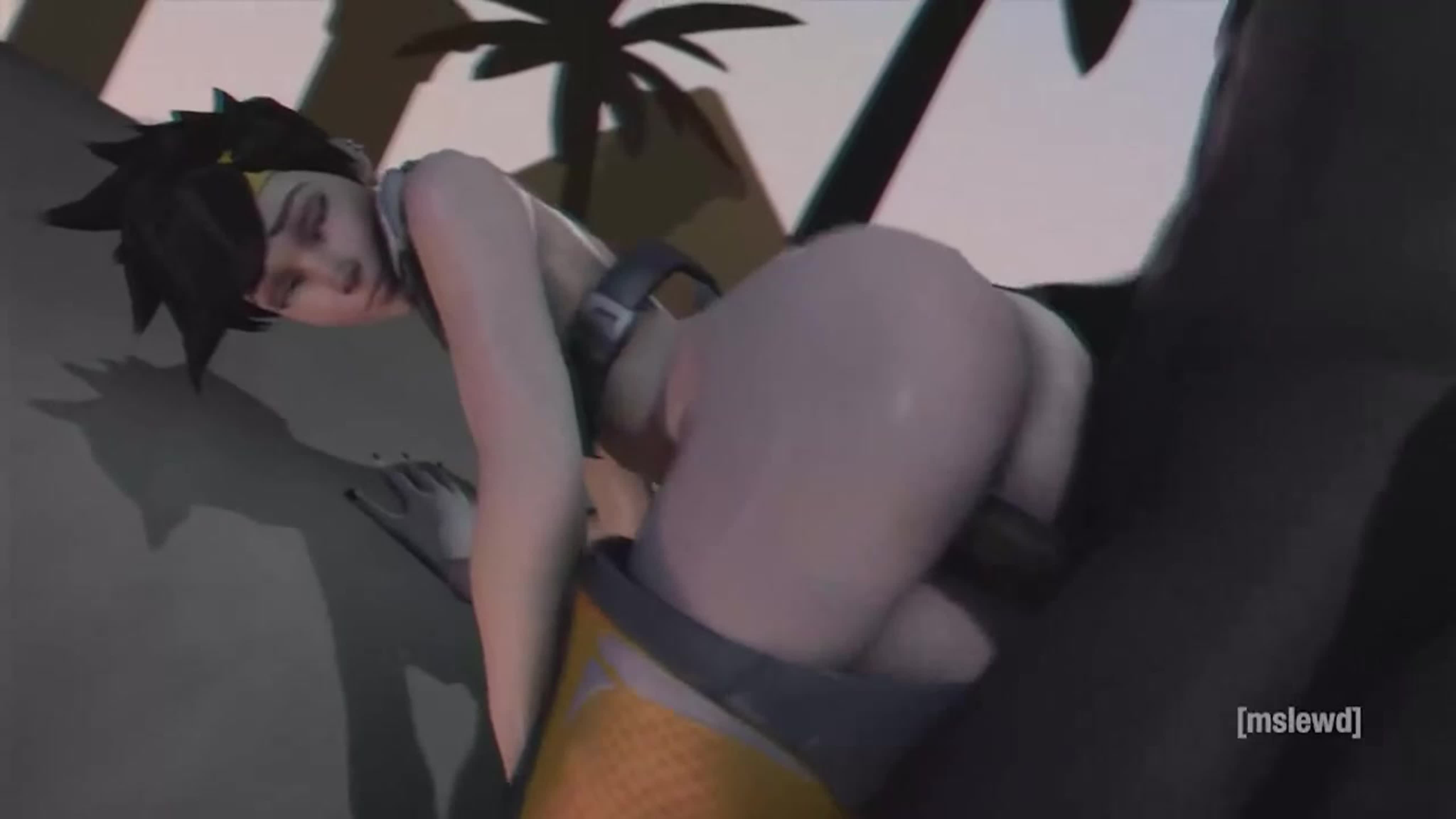 Tracer bbc; doggystyle; vaginal fucked; ass view; big ass; (by mslewd)  [overwatch]