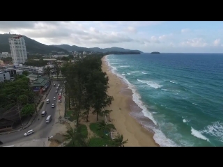 Aerial video shooting of karon beach, phuket, thailand
