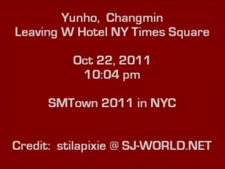 Fancam hotel 111022 dbsk yunho changmin at w hotel new york